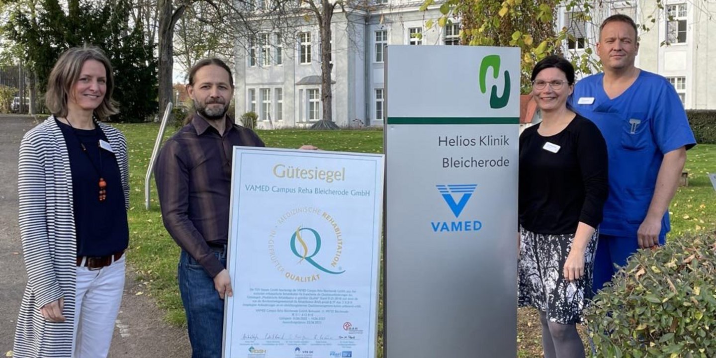 VAMED Campus Reha Bleicherode erhält das Gütesiegel medizinische Rehabilitation in geprüfter Qualität