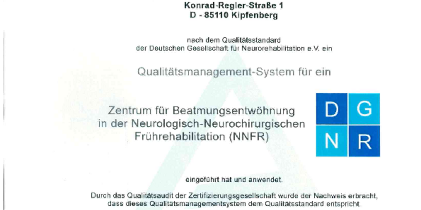 VAMED Klinik Kipfenberg erhält Weaning Zertifizierung