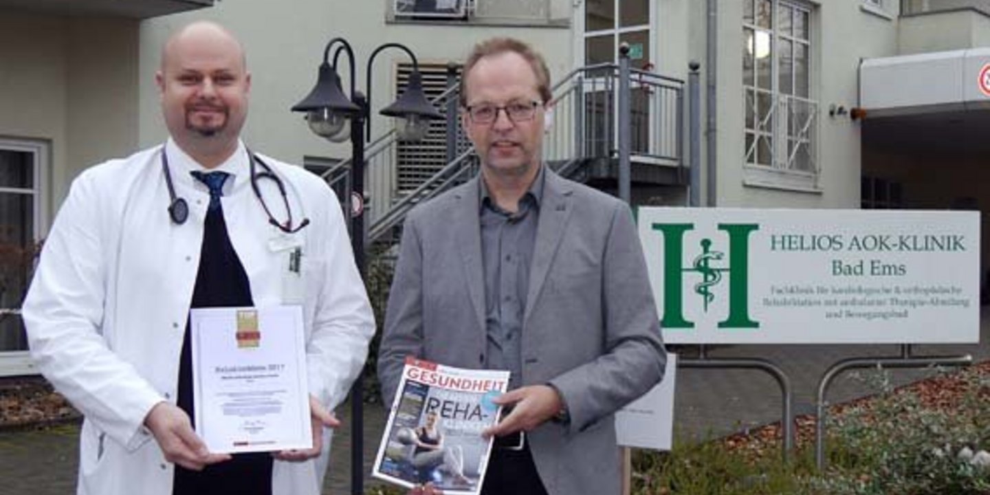 HELIOS AOK-Klinik Bad Ems gehört zu Deutschlands besten Rehakliniken